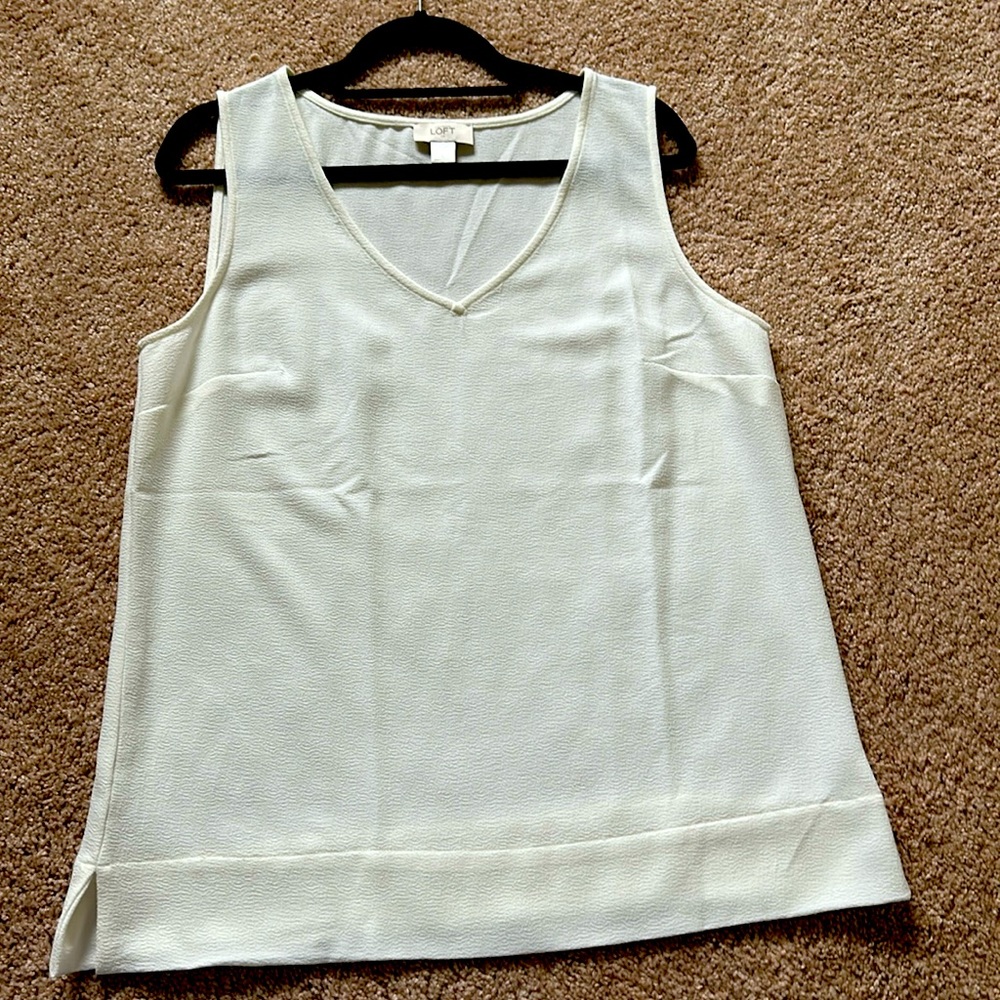 Loft Factory cream v-neck tank